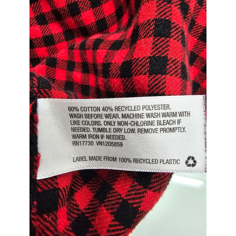 Goodfellow & Co Mens Red Black Buffalo‎ Plaid Button Down Flannel Shirt Large - Picture 4 of 7